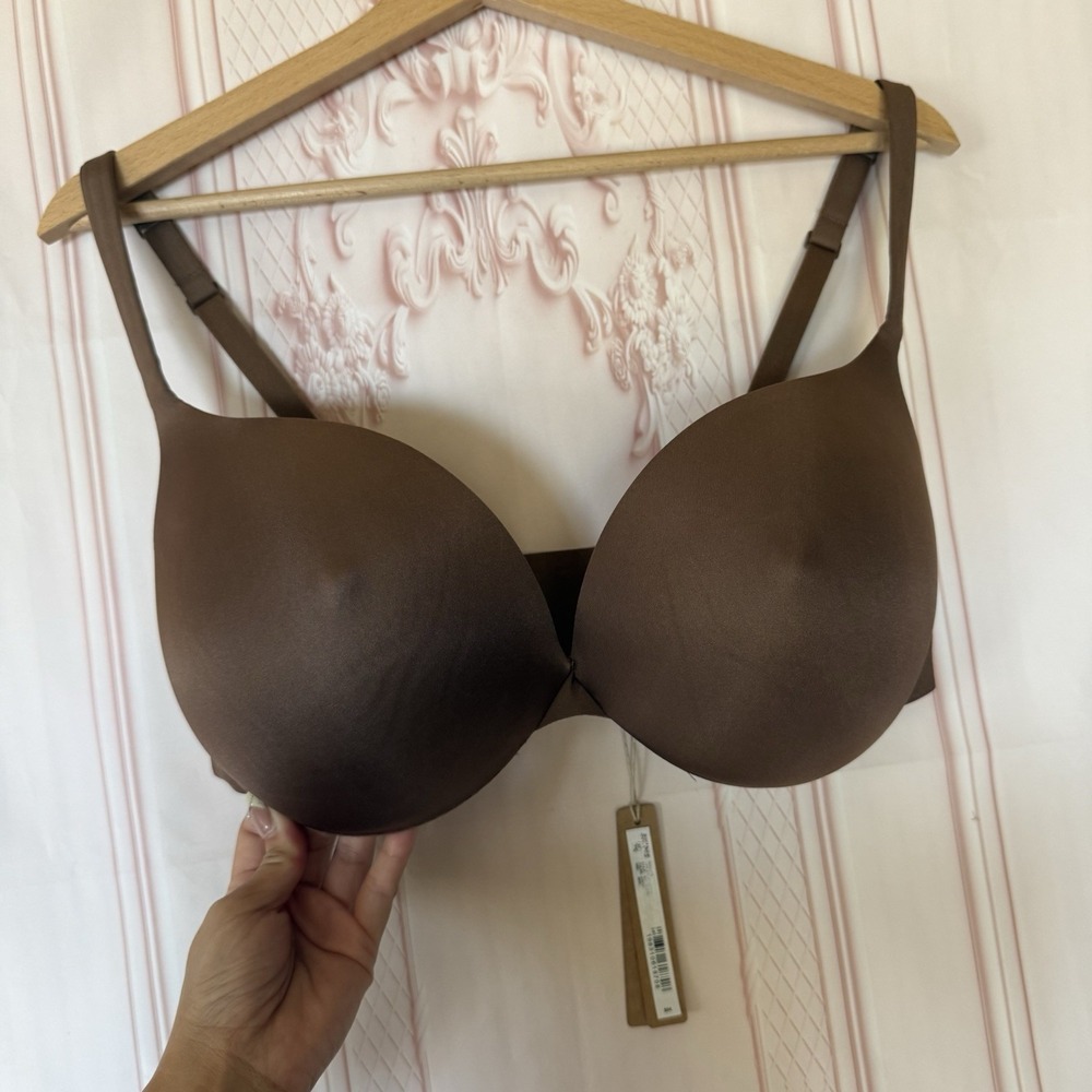 Skims Ultimate Nipple Push-Up Plunge Bra In Jasper Size 36DD NWT